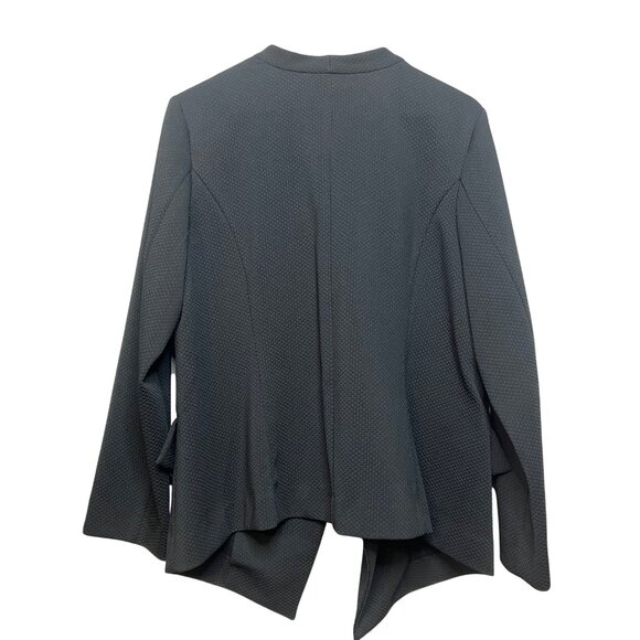 Alfani Women's Open Front Textured Blazer Jacket 2X Black Career Goth Minimalist - Picture 7 of 16